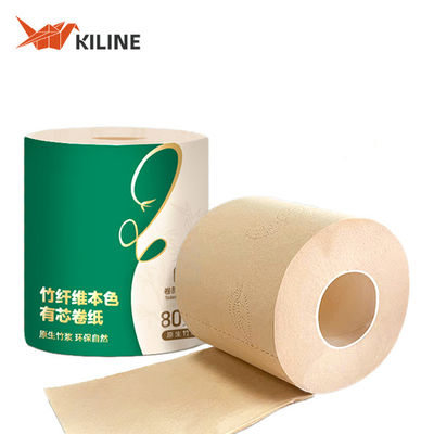 Goede prijs 4 Ply Ongebleekt Bamboe Toiletpapier Roll Bruin 100 gm online