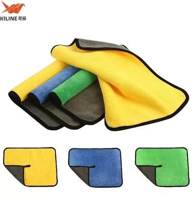 Buon prezzo Super assorbente doppio lato Coral Fleece Microfiber Tissu 40x40cm asciuga veloce Microfiber asciugamano per la pulizia dell'auto in linea