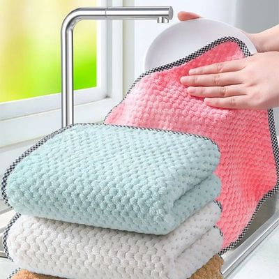Good price 25x25cm Microfiber Kitchen Dish Cloth Stainless Steel Scouring Pad online